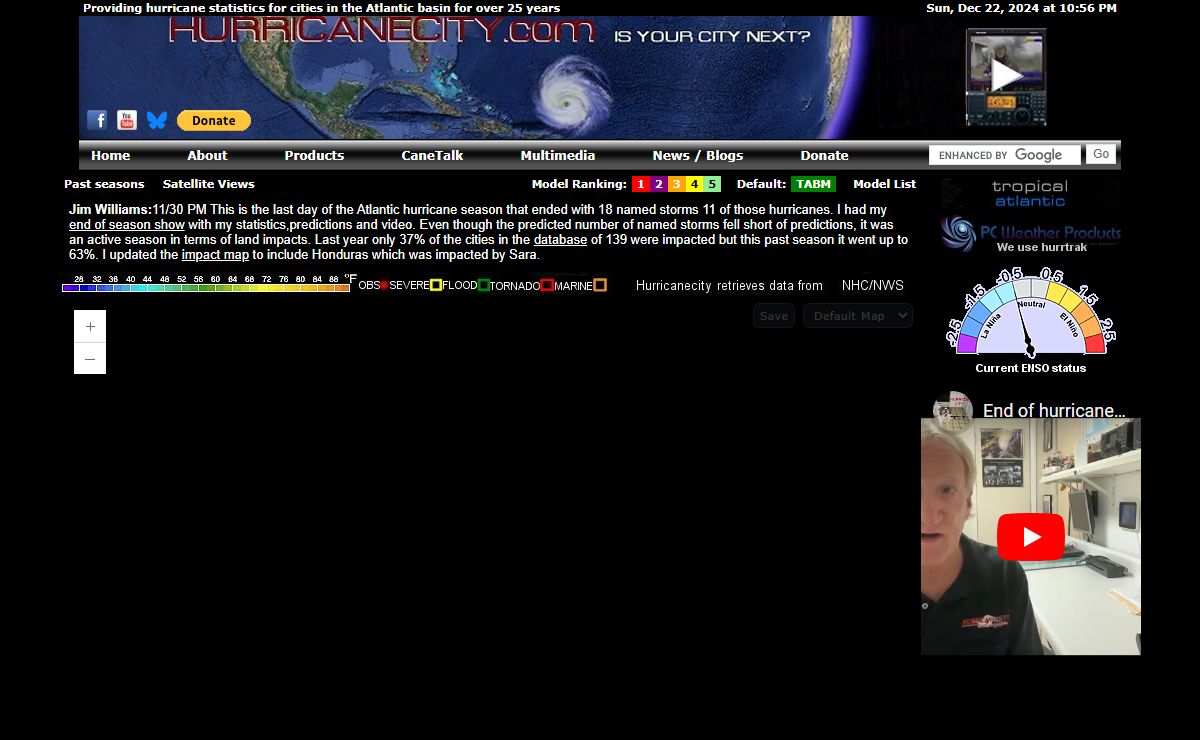 HurricaneCity: Atlantic hurricane tracking