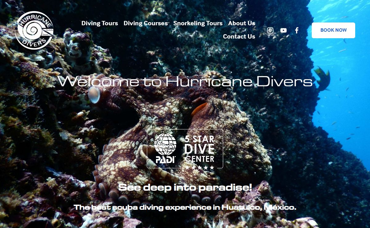 Hurricane Divers - PADI 5 Star Dive Center - Huatulco, Oaxaca, México