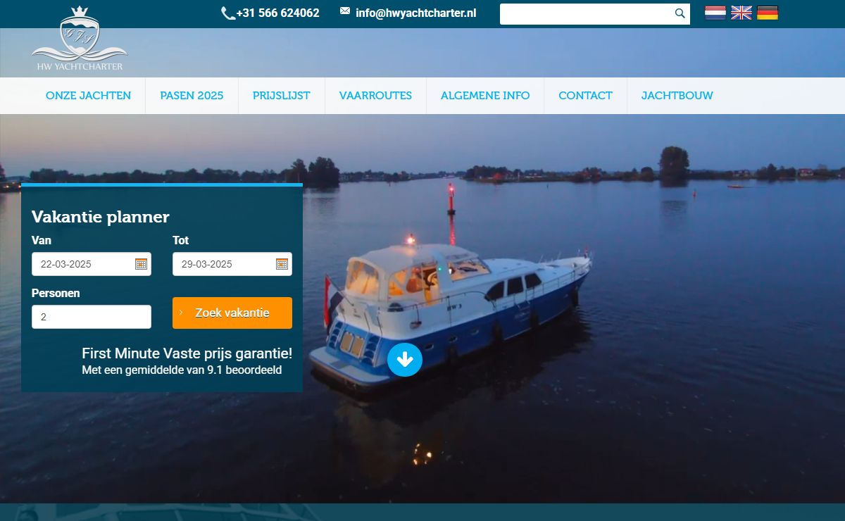 HW Yachtcharter Grou Friesland ⚓ Bootverhuur Zonder Vaarbewijs Sneek