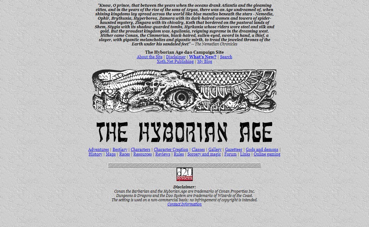 Hyborian Age d20 Campaign Site - hyboria.xoth.net