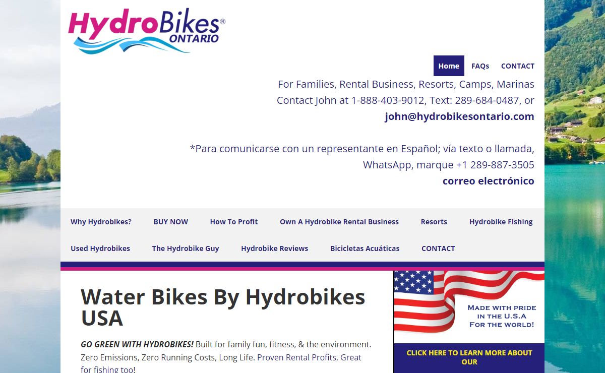 Water Bikes By Hydrobike. USA Built. New & Used Hydrobikes For Sale.