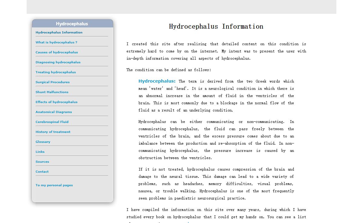 Hydrocephalus Information