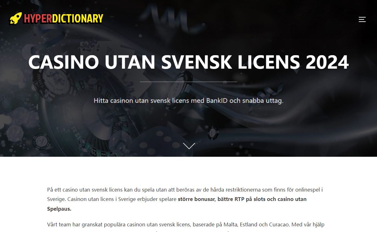 Casino Utan Svensk Licens > 2024 - BankID / Snabba uttag