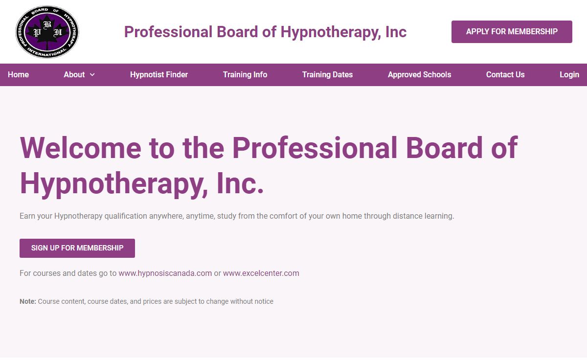 Professional Board of Hypnotherapy, Inc – A Global Hypnotherapist Organization Networking, Education, Training & Promotion