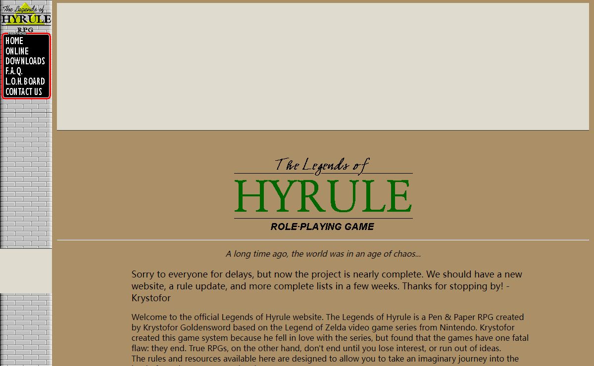 The Legends of Hyrule Role Playing Game