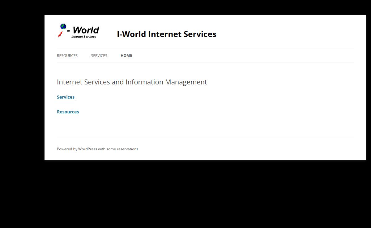 Internet Services and Information Management - I-World Internet Services
