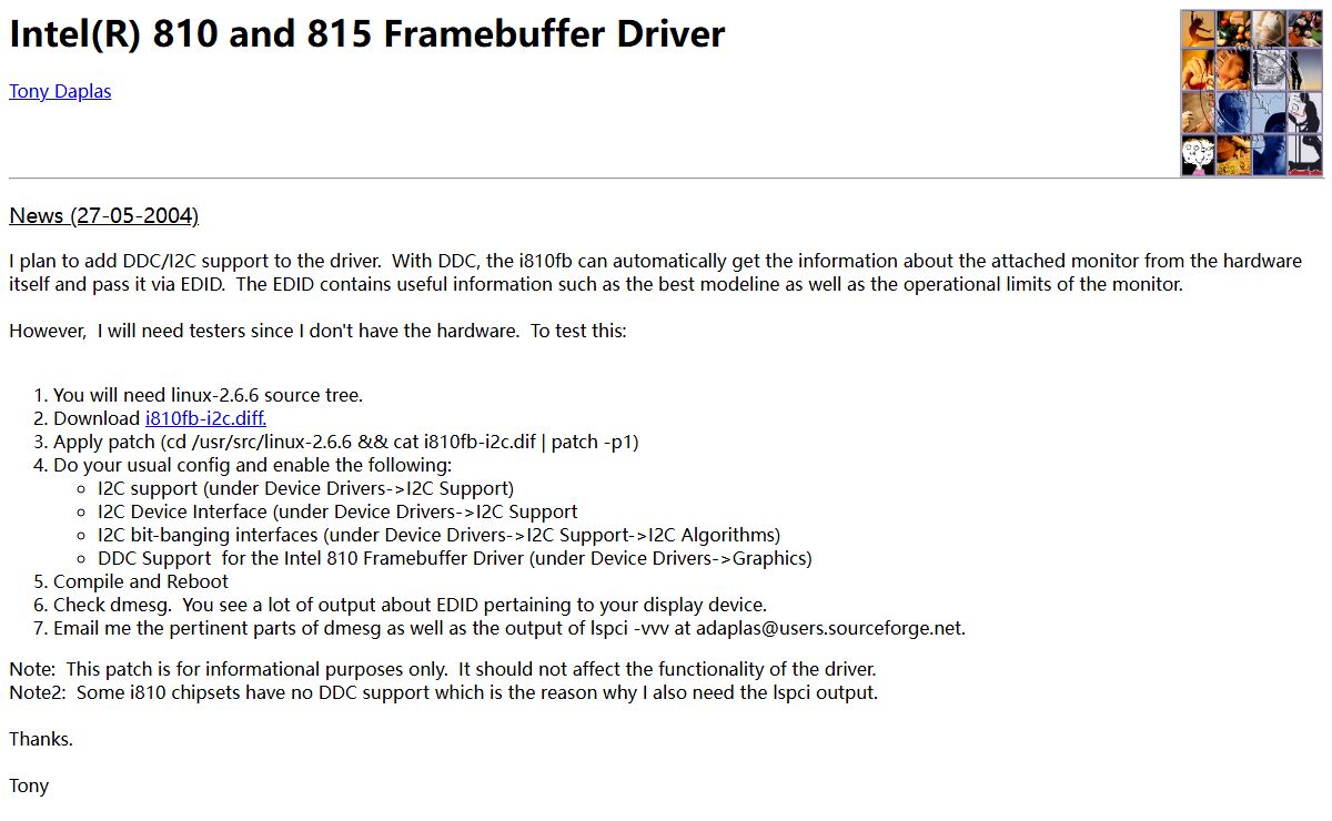 Intel 810 and 815 Framebuffer Driver