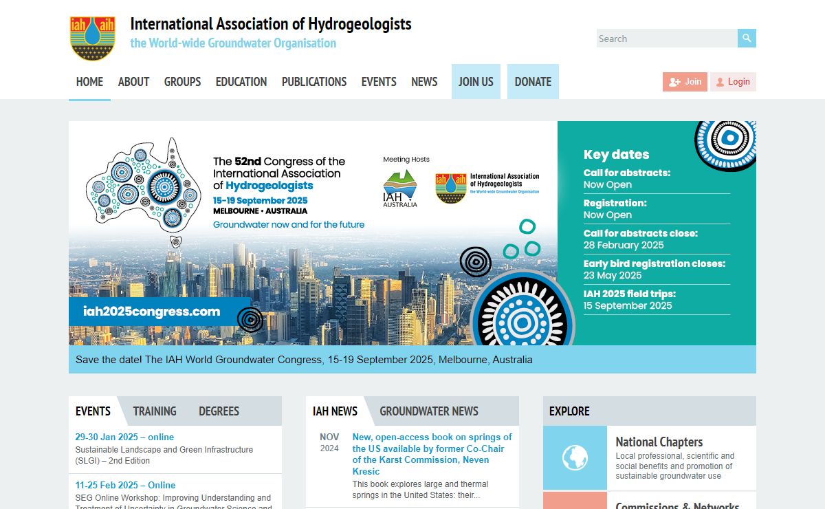 The International Association of Hydrogeologists - IAH / AIH