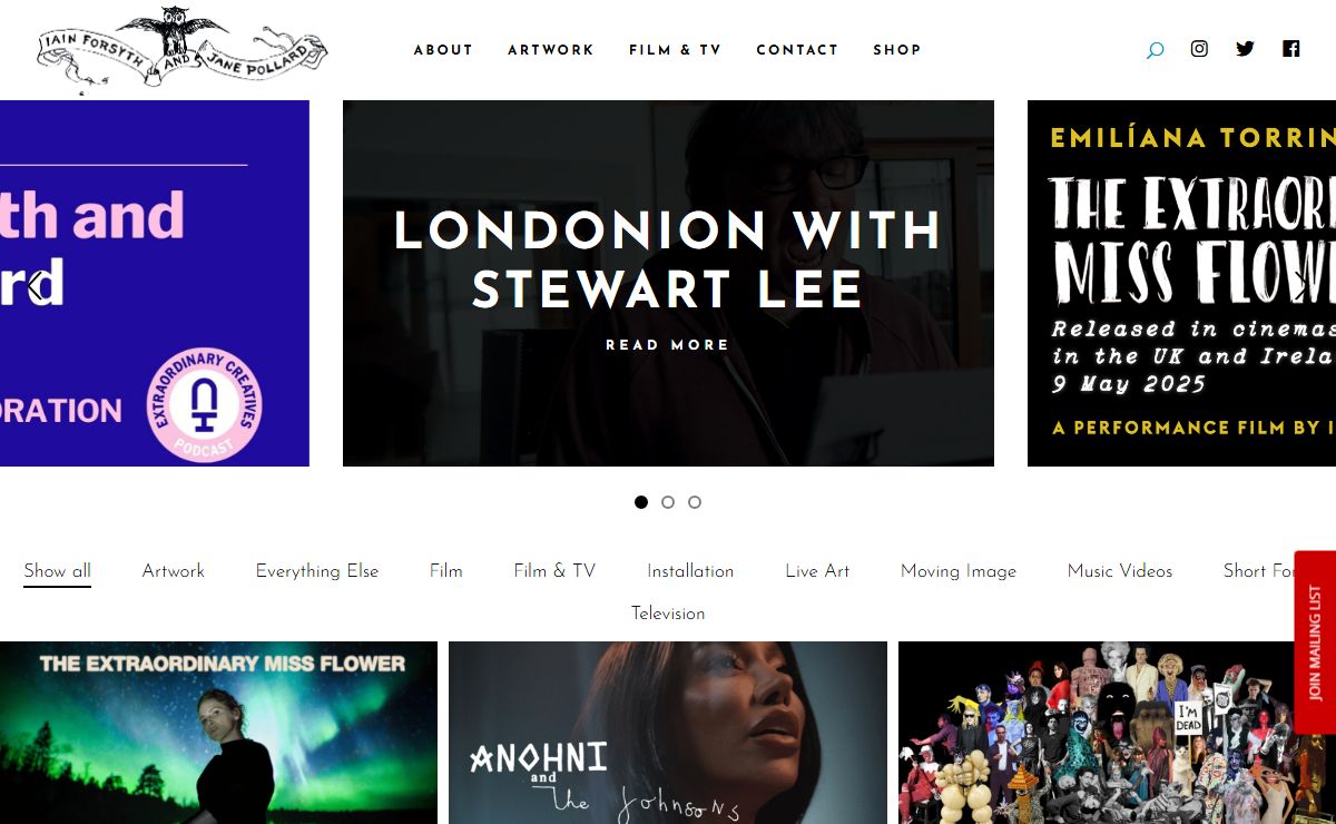 Iain Forsyth & Jane Pollard – Artists & Filmmakers – Directors of 20,000 Days on Earth