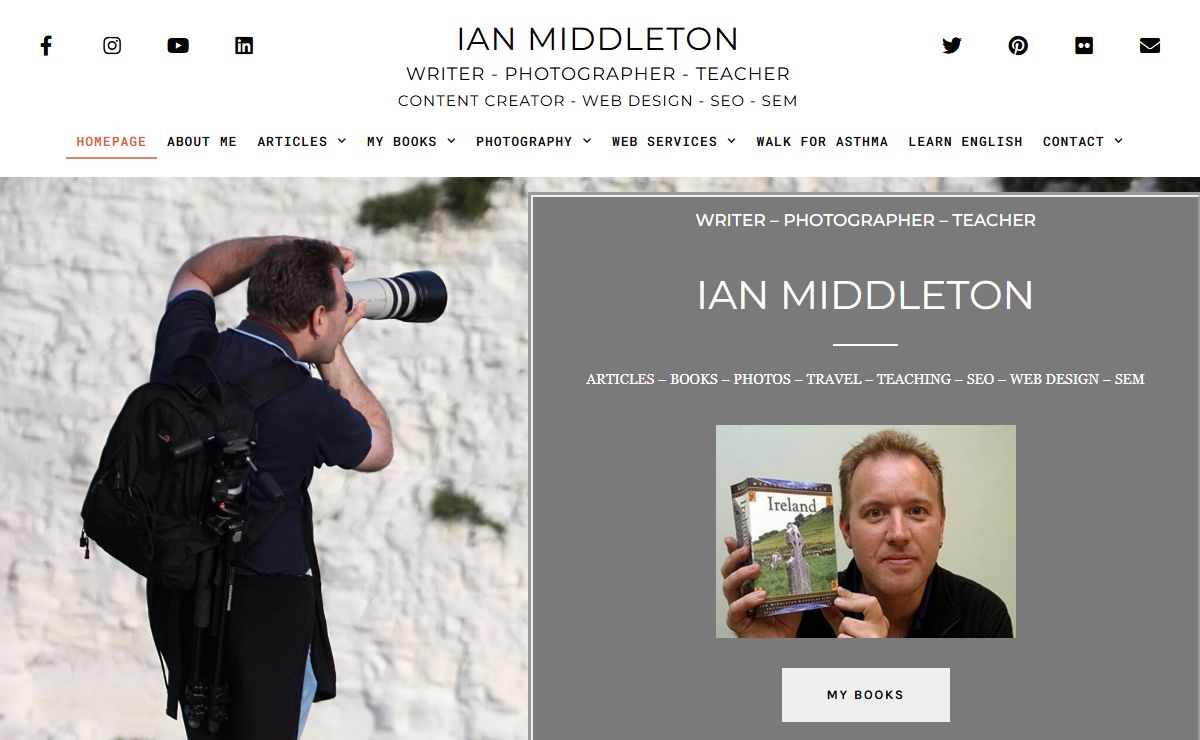 Ian Middleton - writer, photographer, web design, SEO, teacher