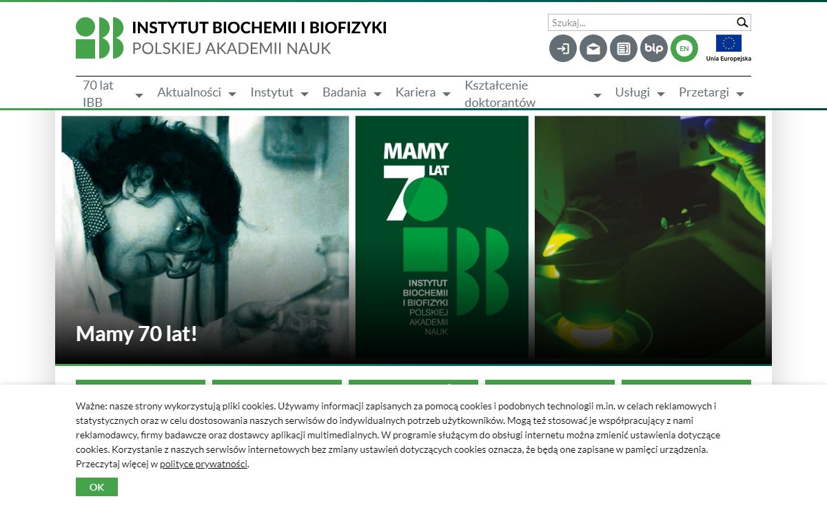 Instytut Biochemii i Biofizyki Polskiej Akademii Nauk - Strona główna -