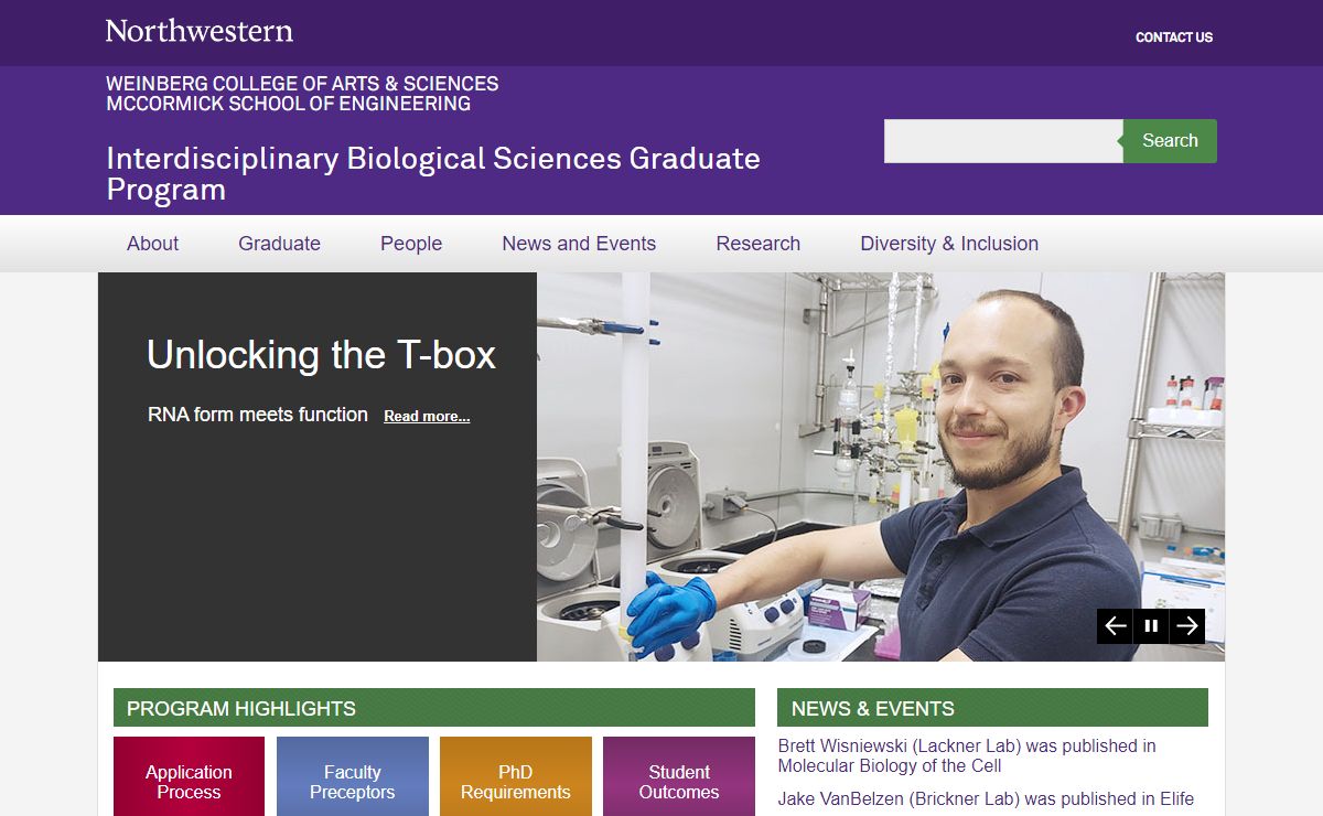 Interdisciplinary Biological Sciences Graduate Program - Northwestern University