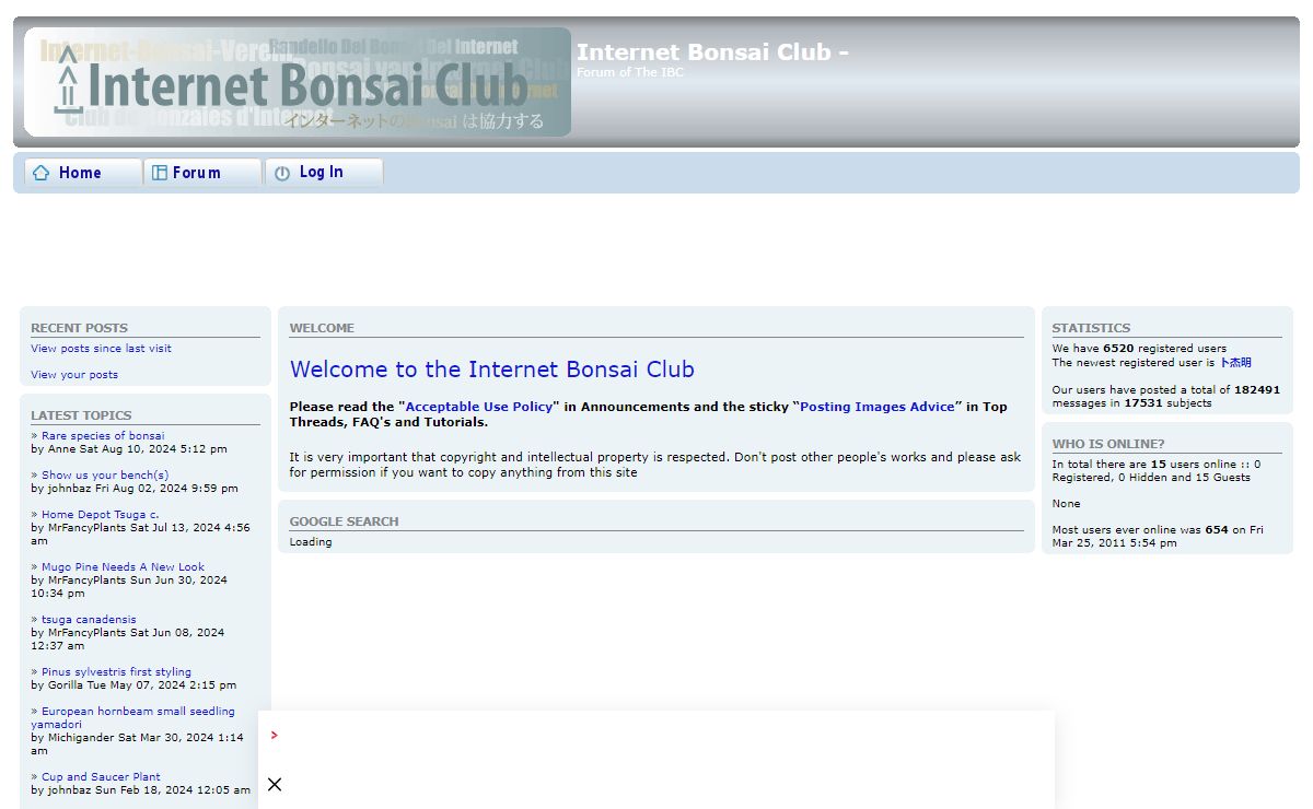 Internet Bonsai Club - Portal