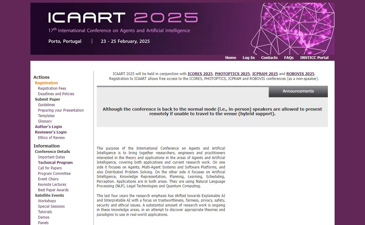 ICAART 2025 - Conference