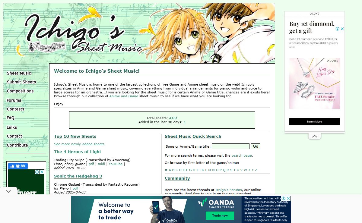 Ichigo's Sheet Music - Game and Anime Sheet Music