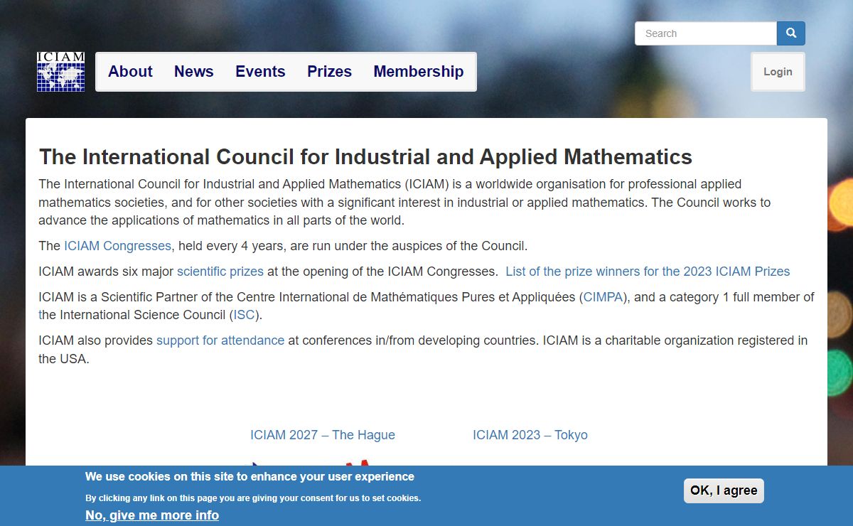 ICIAM The International Council for Industrial and Applied Mathematics