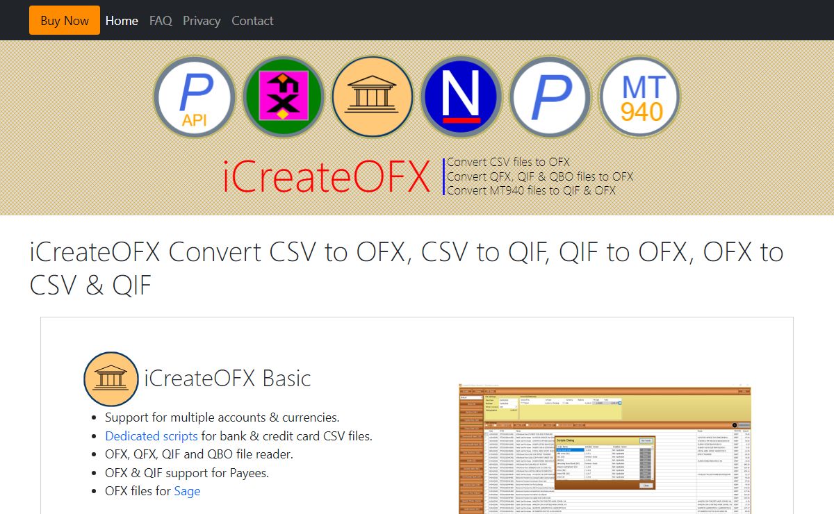 iCreateOFX Products - Convert CSV, QIF, IIF and QBO files to OFX.
