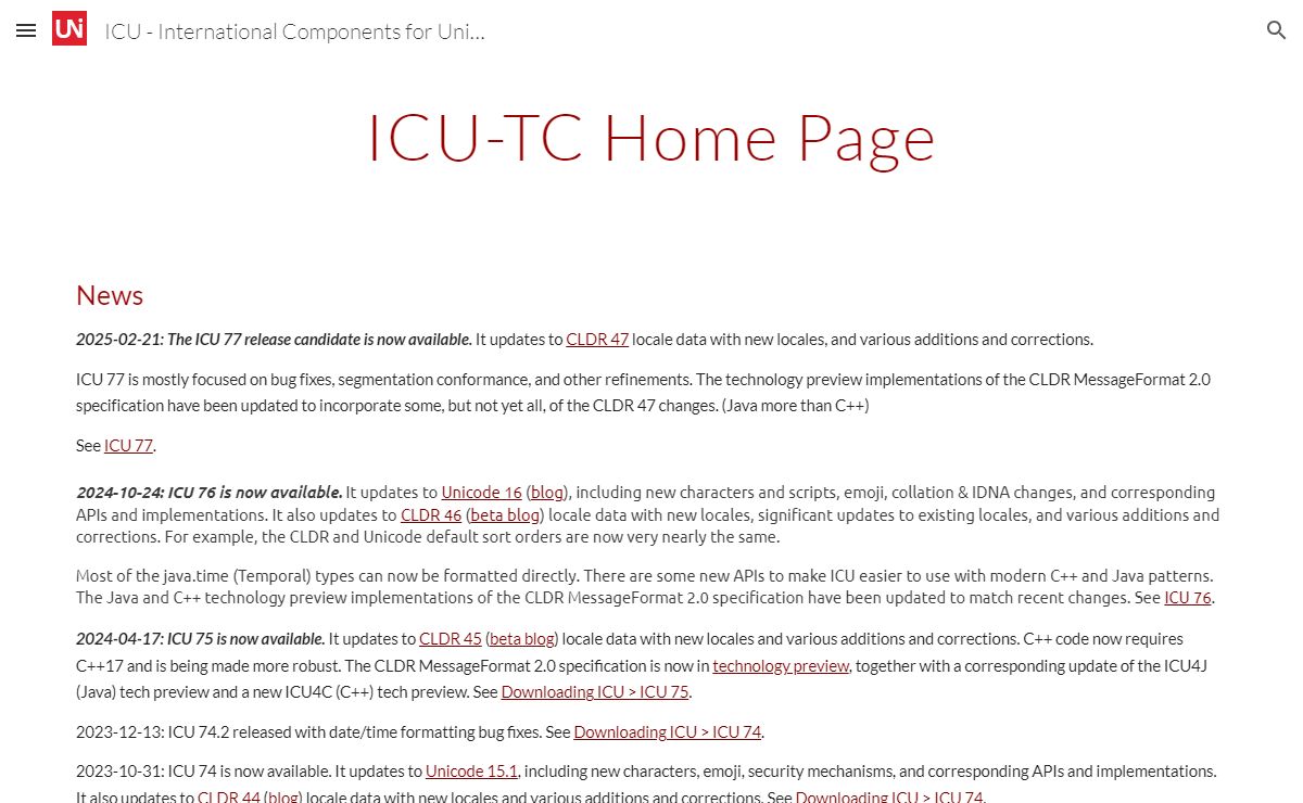 ICU - International Components for Unicode