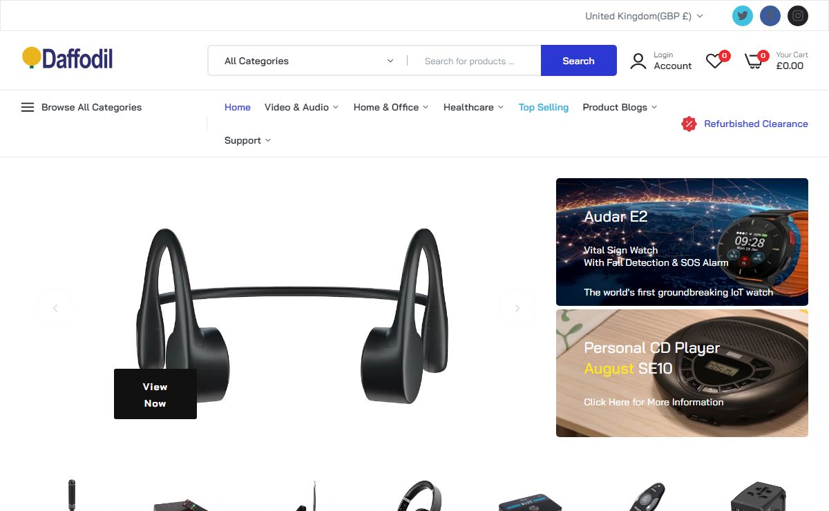 Daffodil | Bluetooth Headphones | CD Players | Portable TV