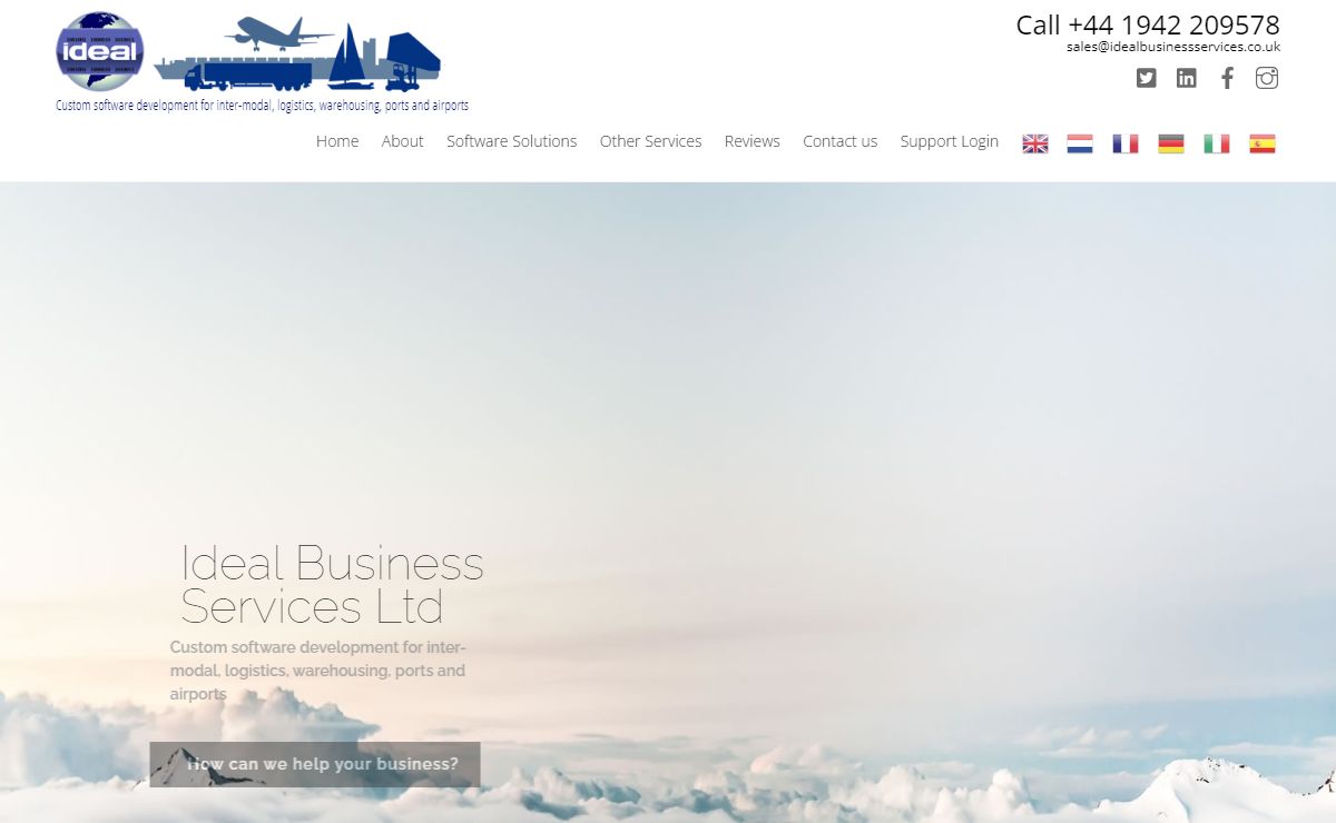 Ideal Business Services Ltd – Custom software development for inter-modal, logistics, warehousing, ports and airports