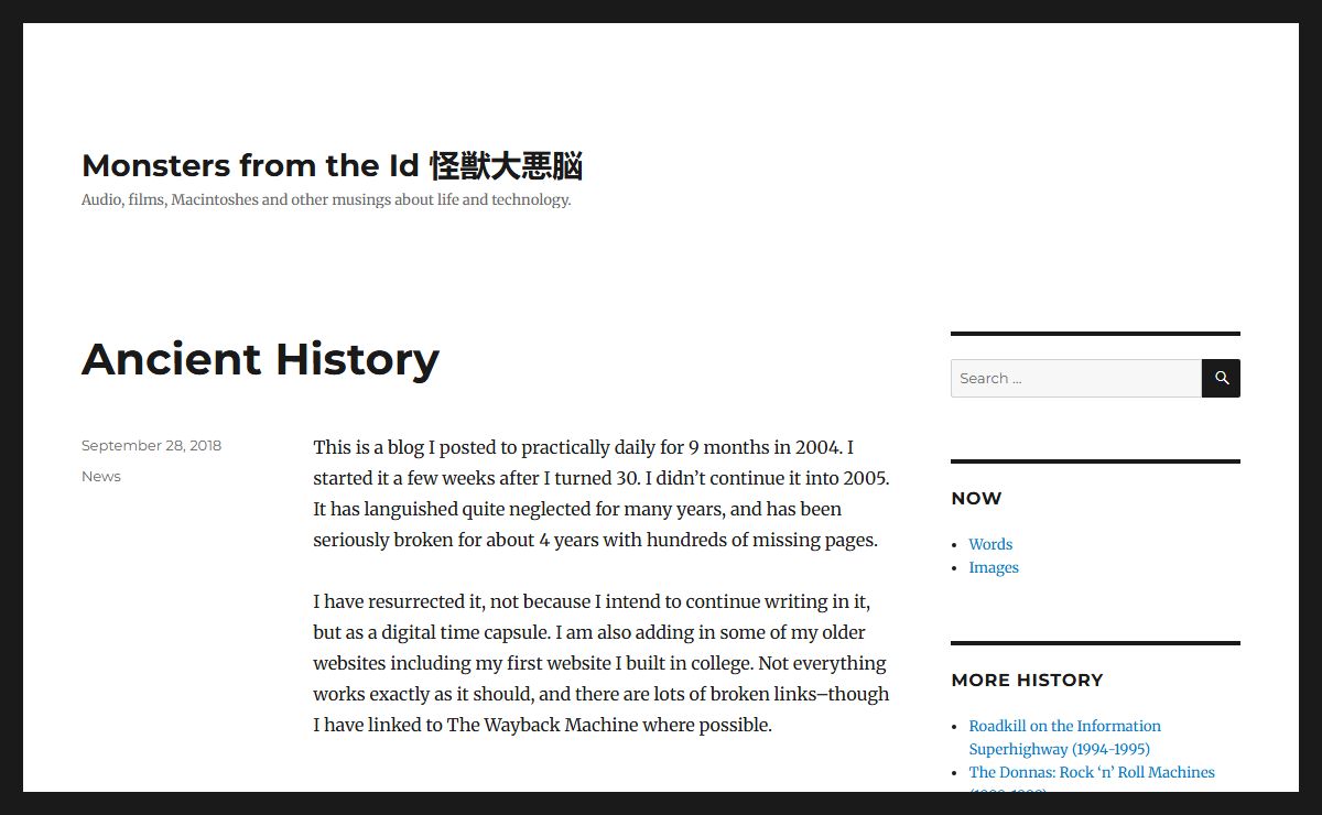 Monsters from the Id 怪獣大悪脳 – Audio, films, Macintoshes and other musings about life and technology.