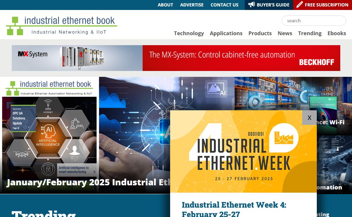 Industrial Ethernet Book magazine exclusive coverage of Industrial Internet of Things, IIoT, Industry 4.0 automation and control networking.