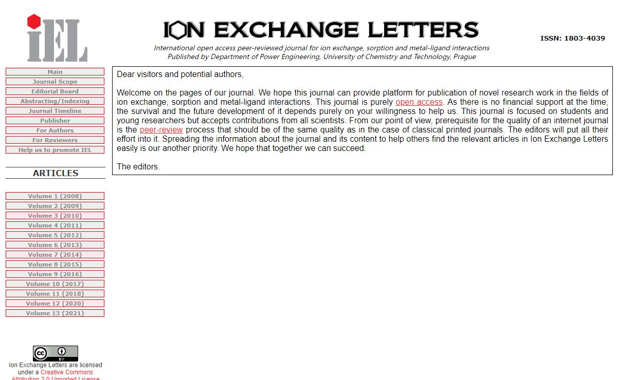 Ion Exchange Letters