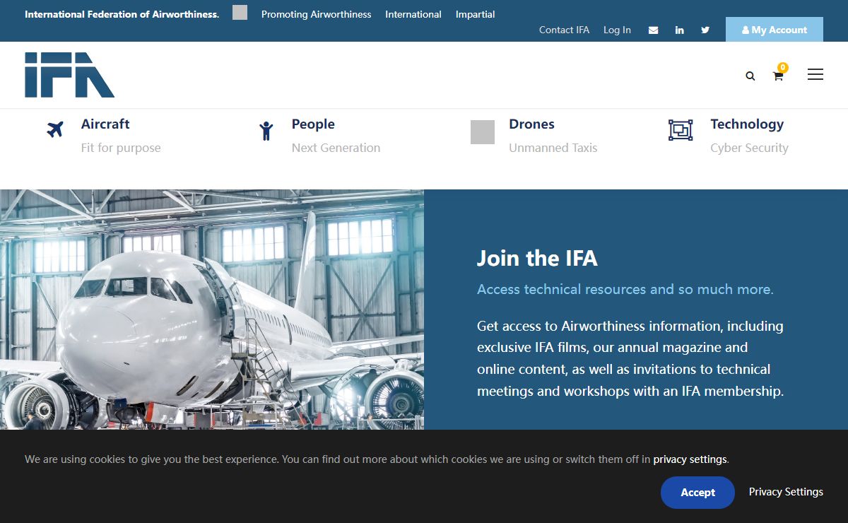 International Federation of Airworthiness. – Non Governmental Organisation (NGO) dedicated to improving aviation safety