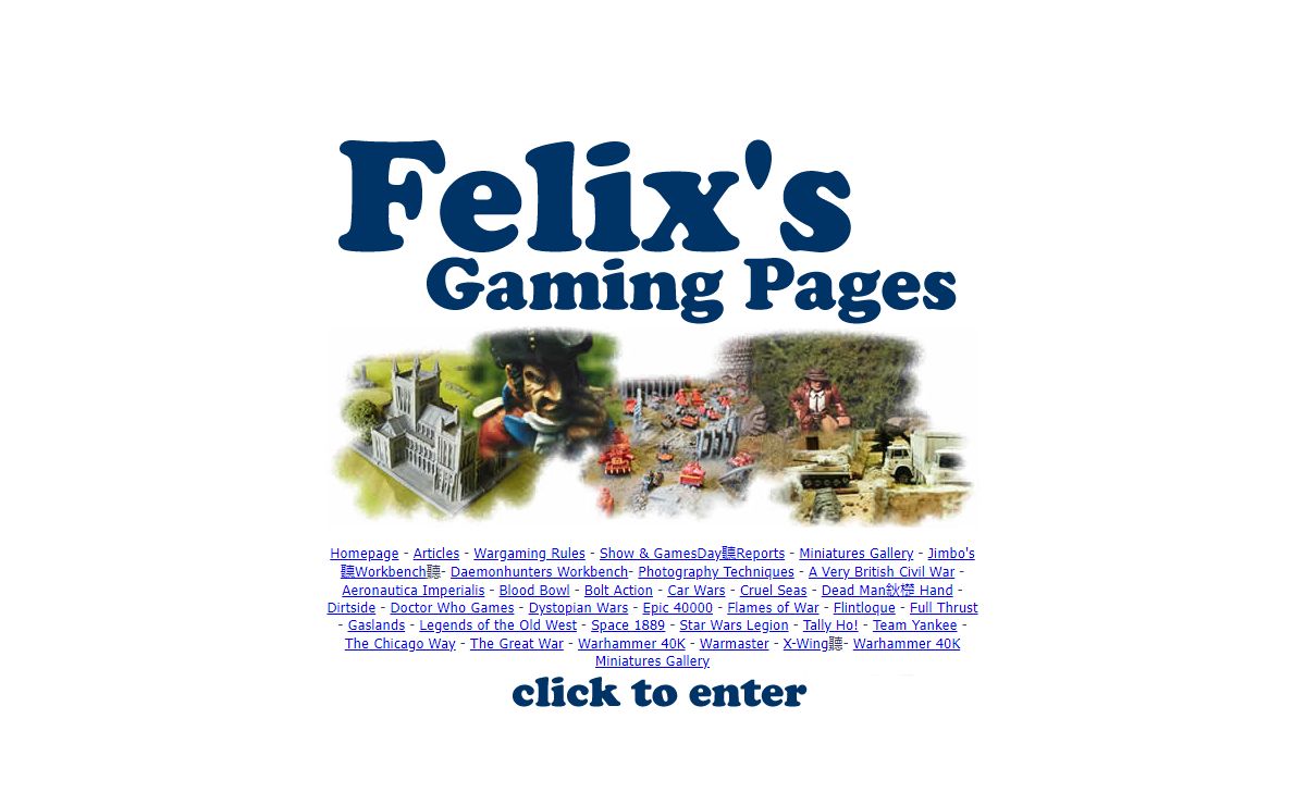Felix's Gaming Pages Index Page