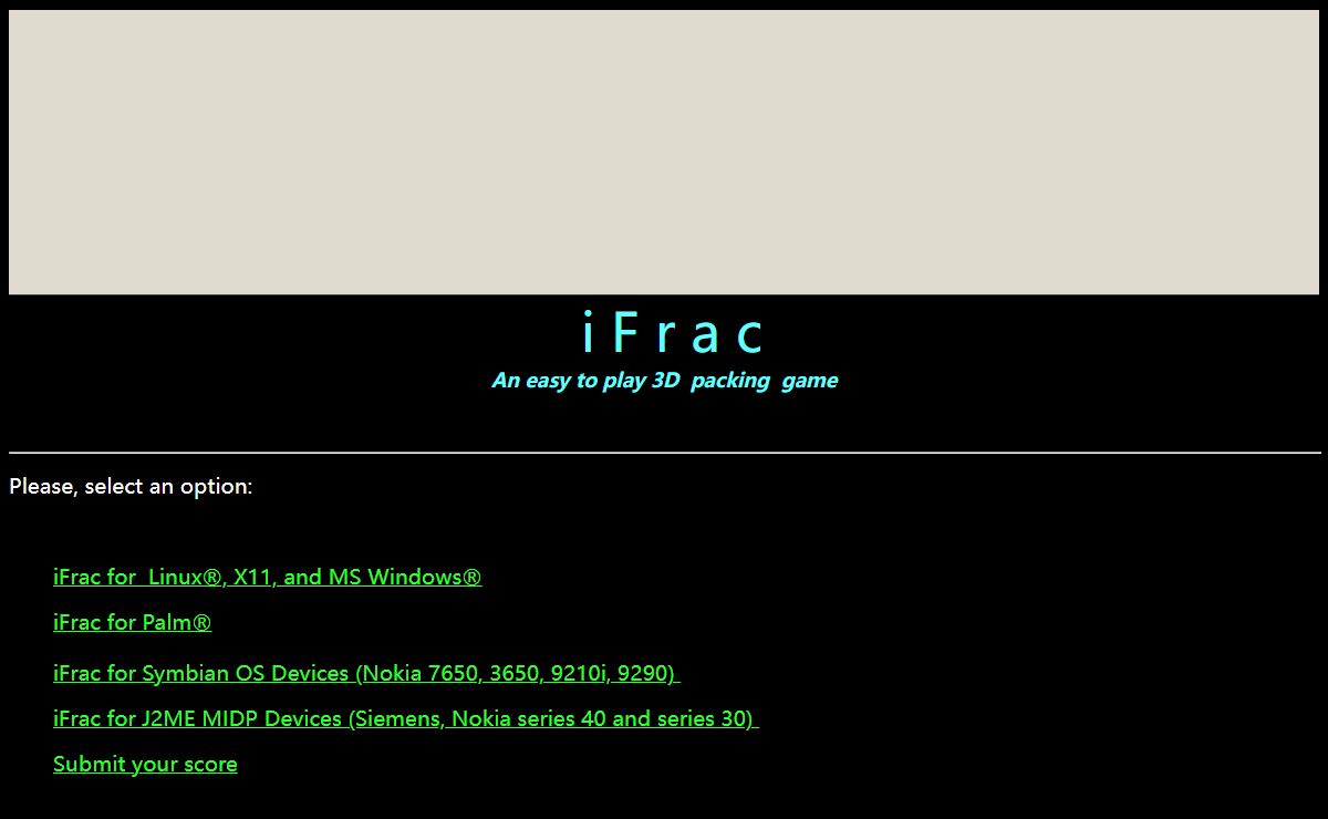 iFrac, an easy to play 3D packing game