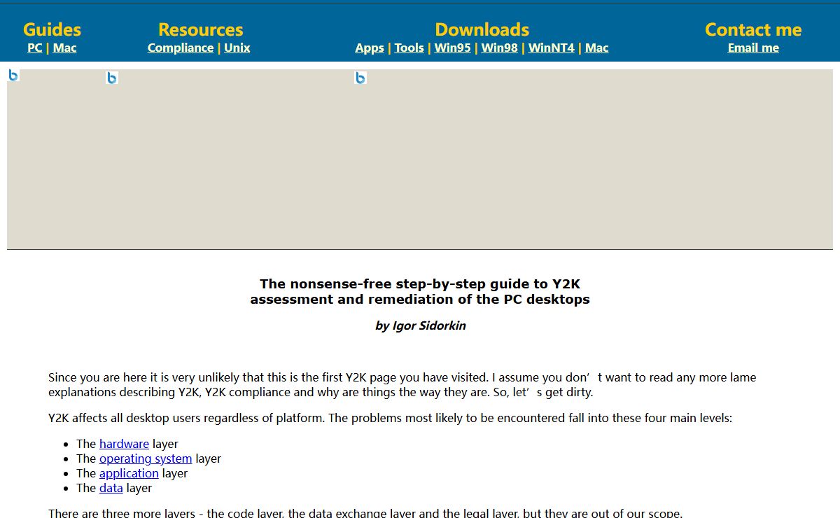 Y2K guides and downloads for PC and Mac users