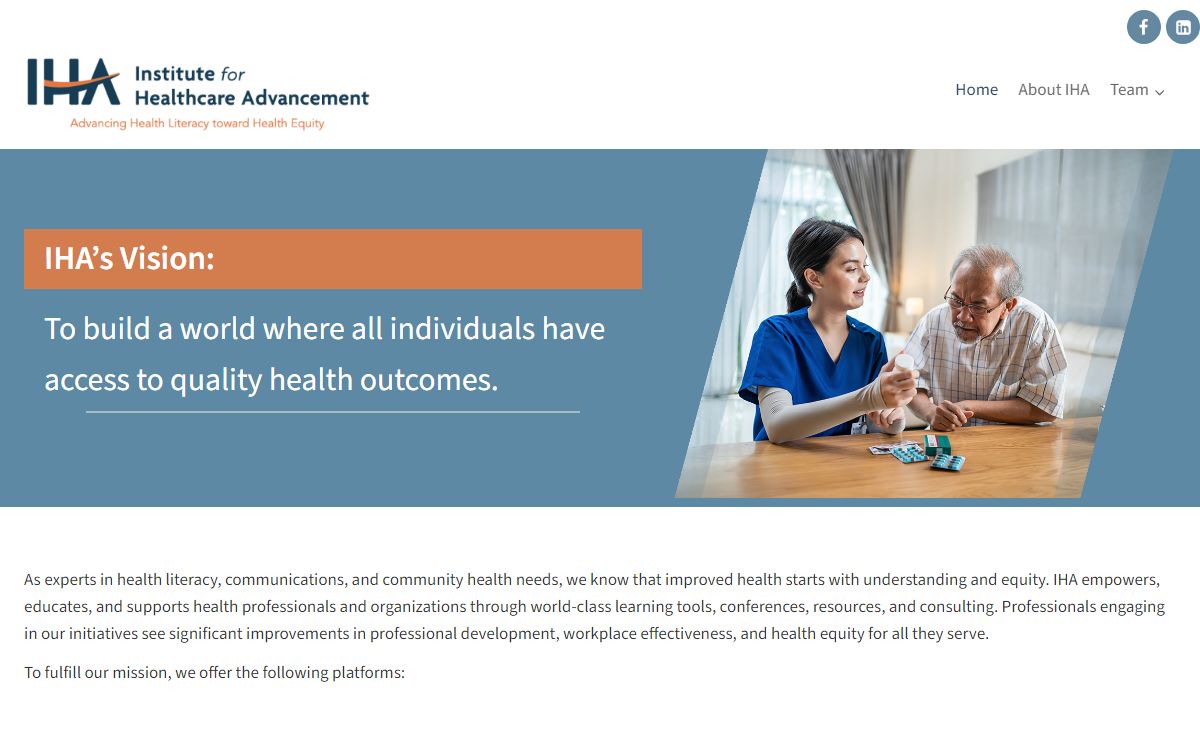 iha4health.org – Advancing Health Literacy toward Health Equity