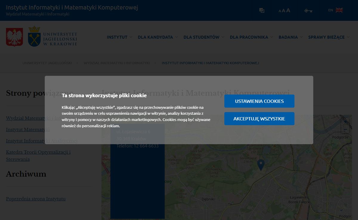 Instytut Informatyki i Matematyki Komputerowej - Wydział Matematyki i Informatyki