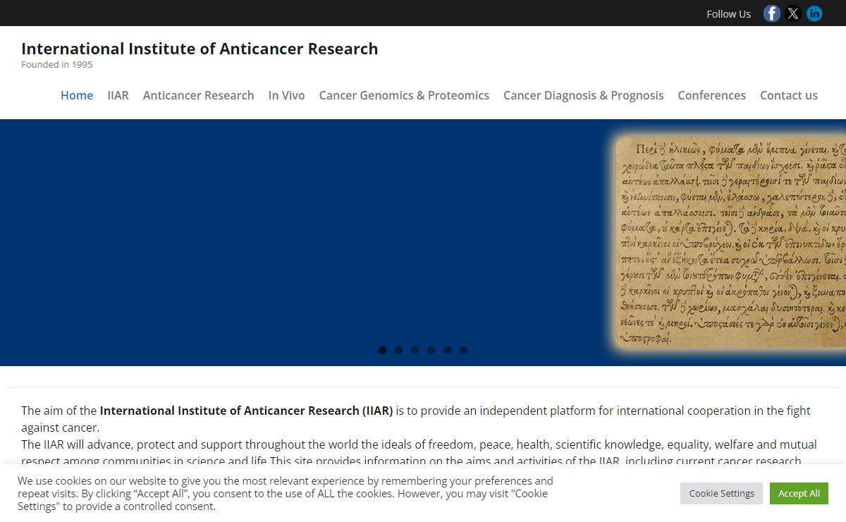 International Institute of Anticancer Research – Founded in 1995