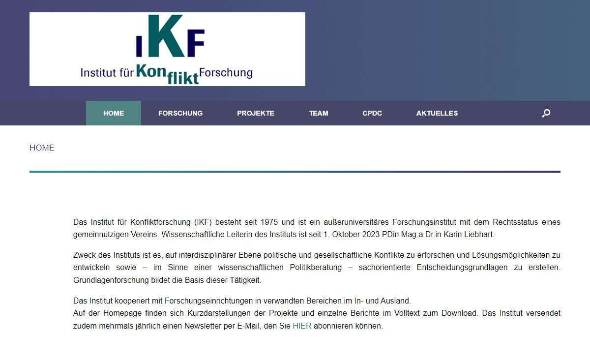 HOME - Institut für Konfliktforschung