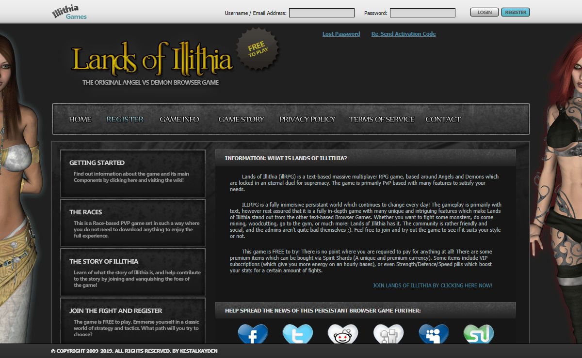 Lands of Illithia - An online RPG game with Angels/Demons