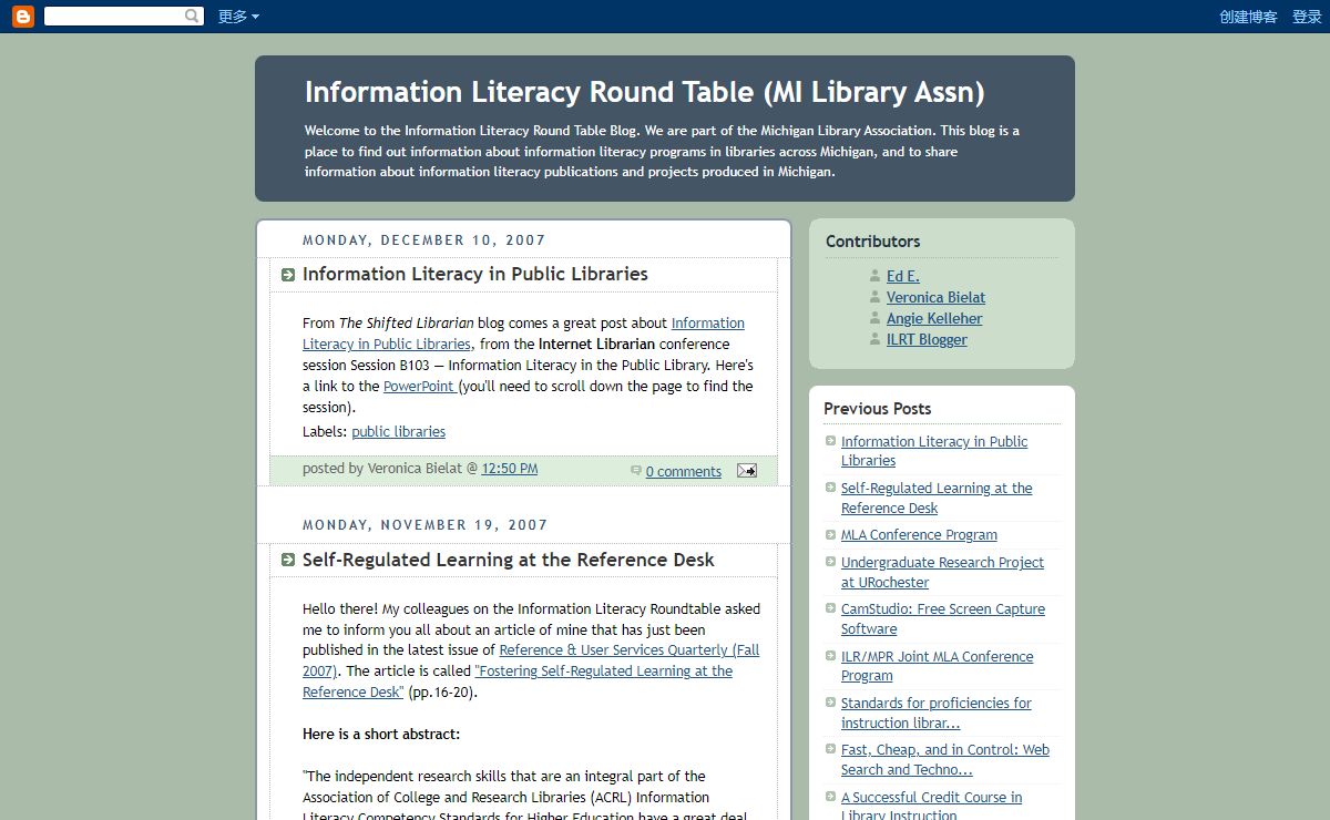Information Literacy Round Table (MI Library Assn)