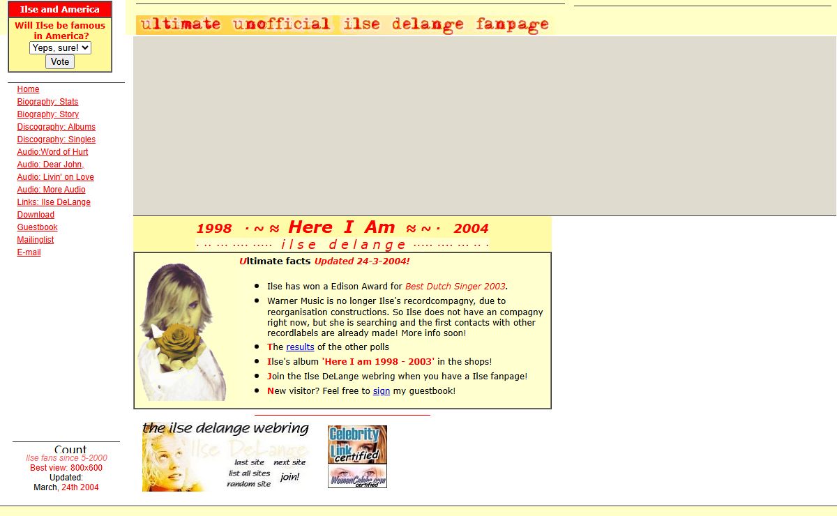 --- The Ultimate Unofficial Ilse DeLange FanPage ---