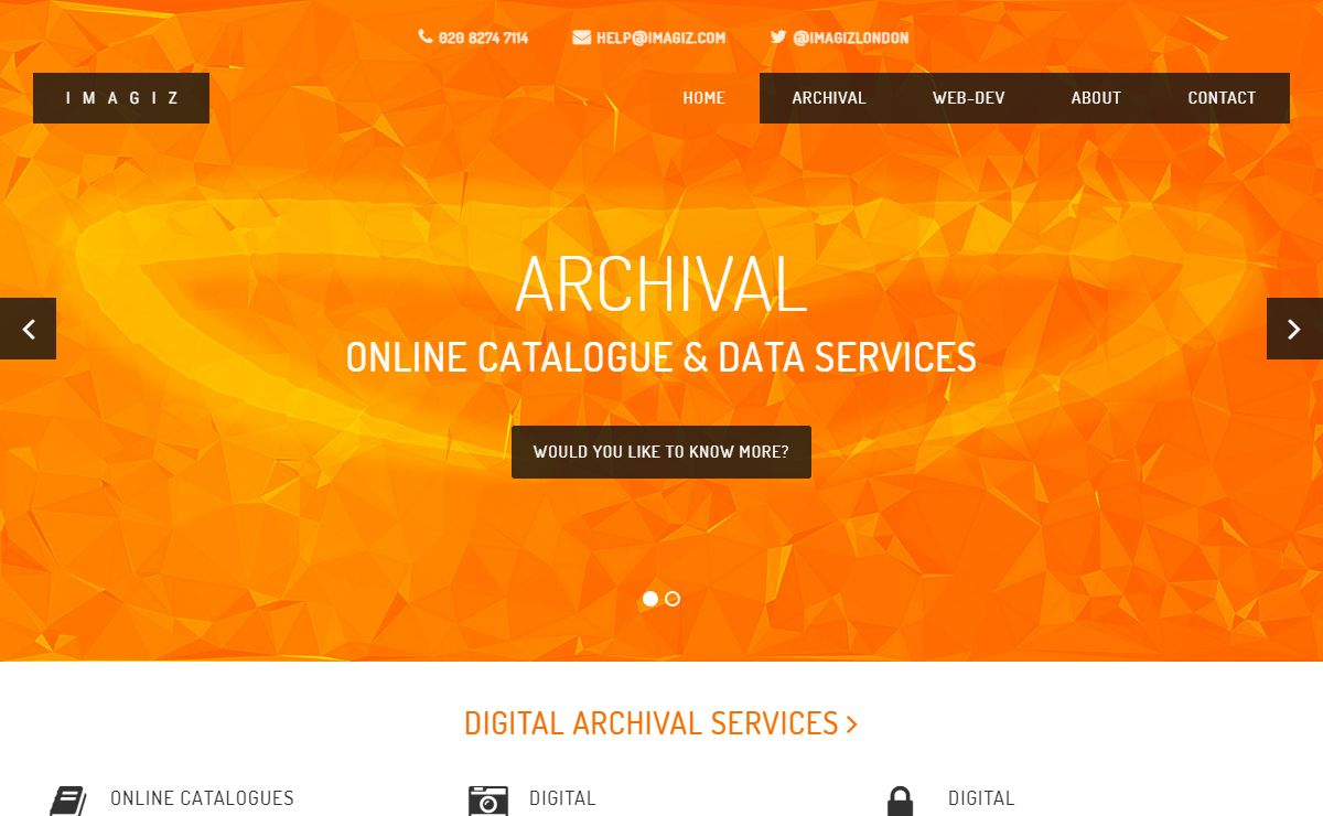 IMAGIZ™ › Online Design, Web Consultancy, Online Archival Catalogues & Web Publishing