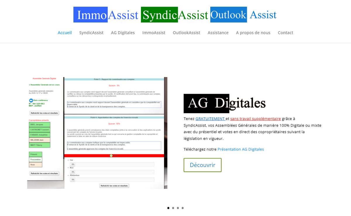 ImmoAssist SyndicAssist OutlookAssist AG Digitales | Vos logiciels de gestion de copropriétés, de gestion locative et de gestion de mail