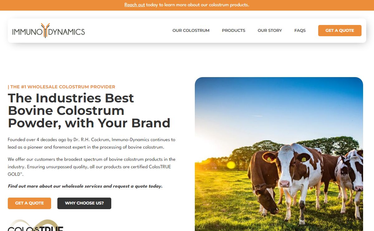 Our Bovine Colostrum Powder, with Your Brand - ImmunoDynamics