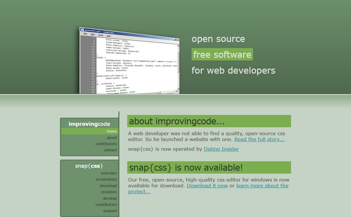 css editing software. open source software for web developers