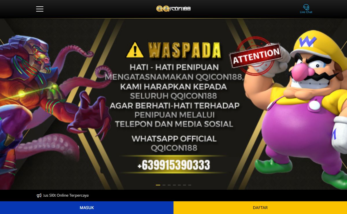 QQICON188 Link Asli Sl0t Gacor Transaksi Hitungan Detik