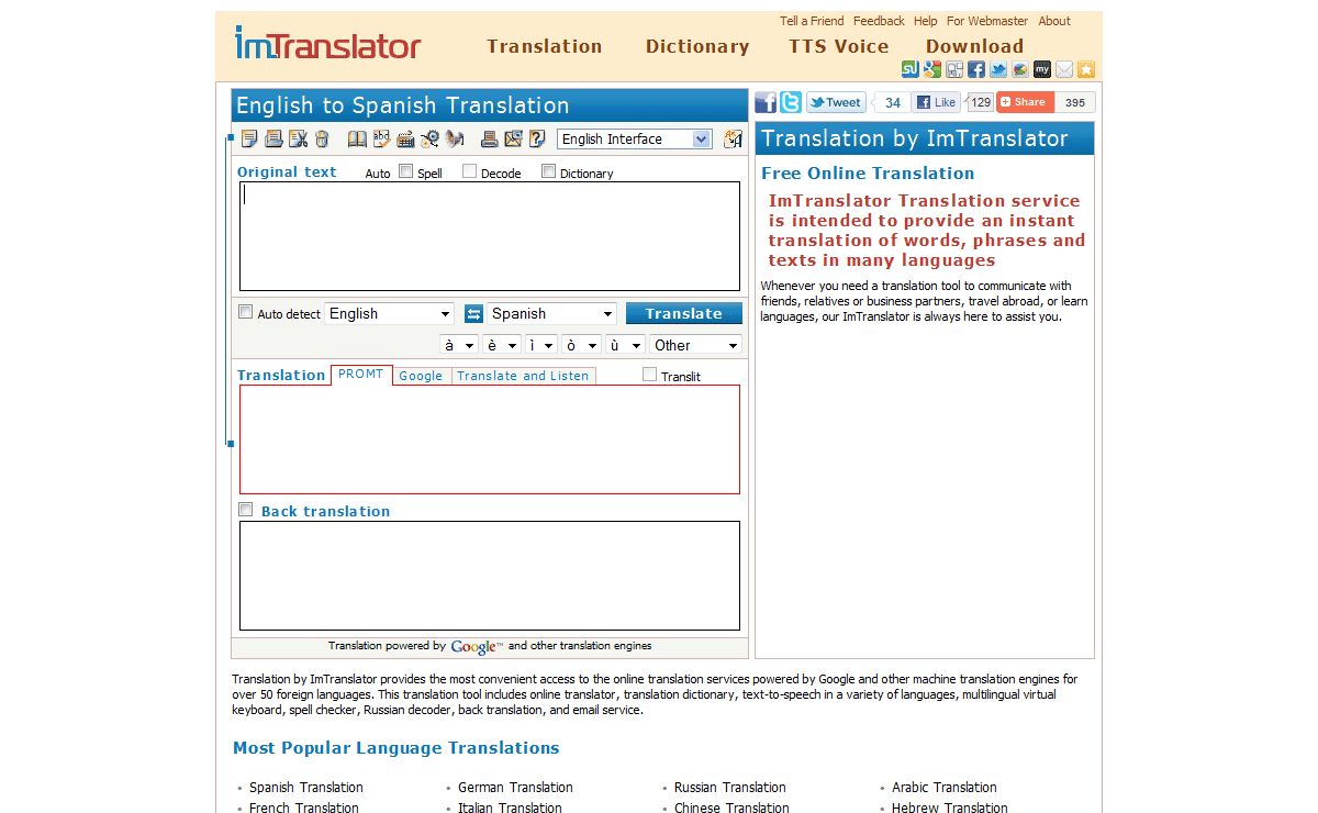 Online Translator: Translation