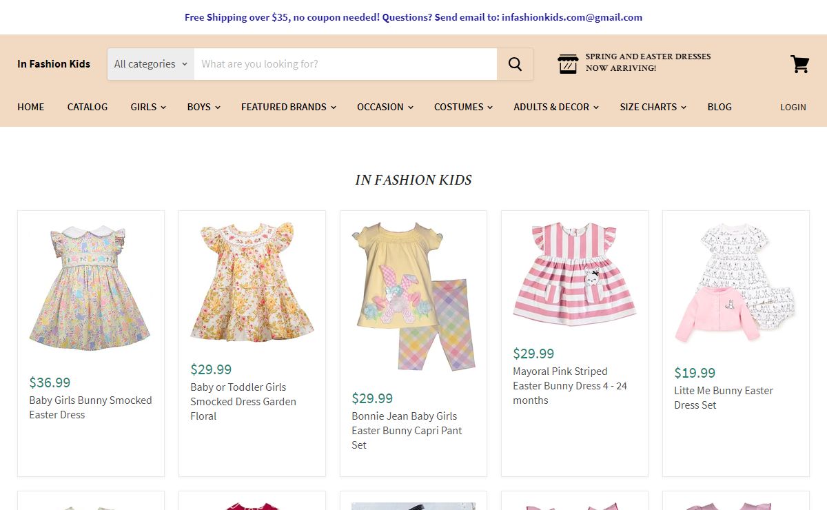 In Fashion Kids Baby and Childrens Clothing and Halloween Costumes