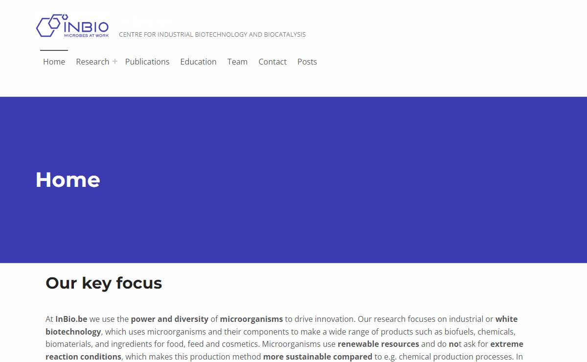 InBio.be – Centre for Industrial Biotechnology and Biocatalysis