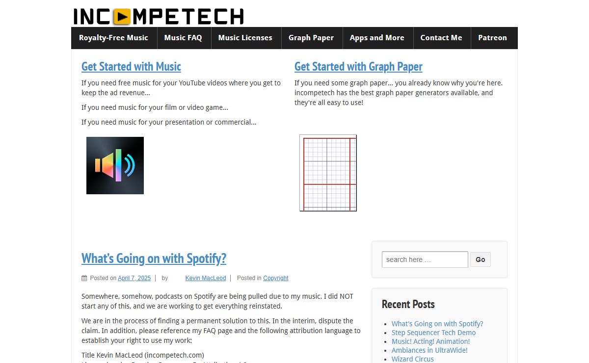 incompetech – Music and also Graph Paper