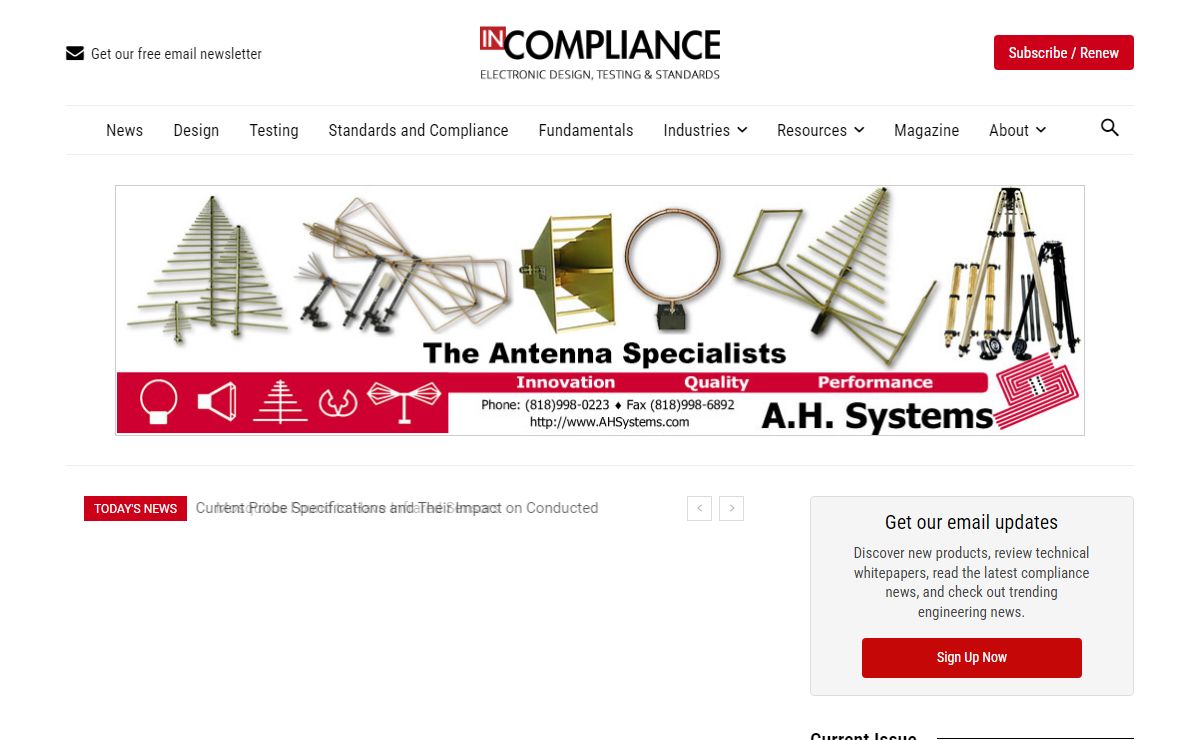 In Compliance Magazine - Electronic Design, Testing & Standards