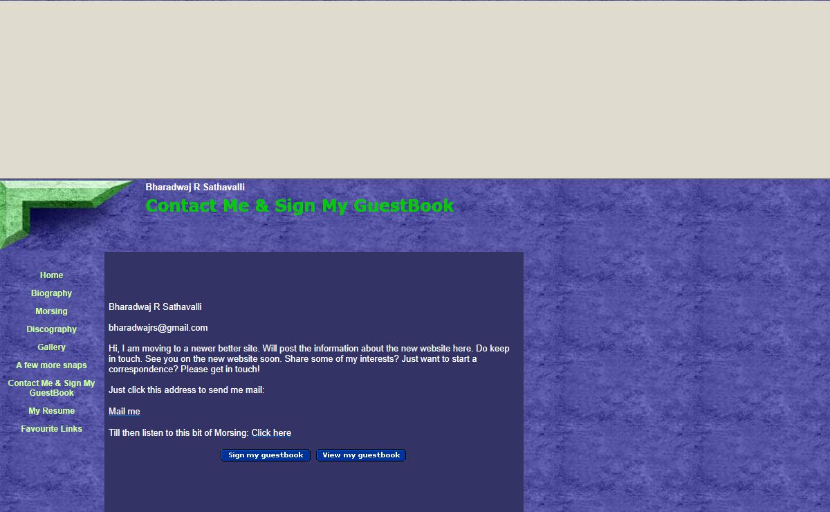 Bharadwaj R Sathavalli : Hi, I am moving to a newer better site. Will post the information about the new website here.