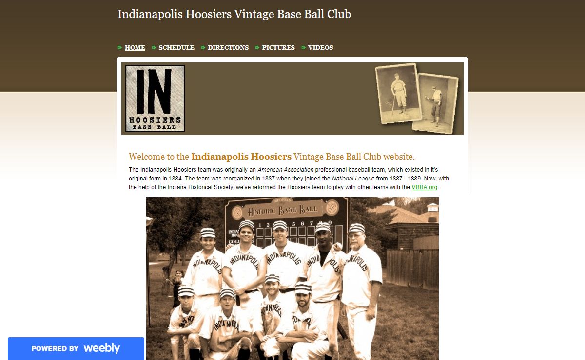 Indianapolis Hoosiers Vintage Base Ball Club - Home